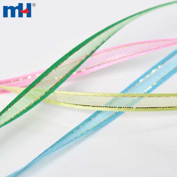 1/4" altın kenarlı şeffaf şerit