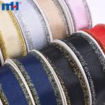 Polyester ribbon with 1 inch fringe and metal trim for hair ties