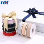 Polyester ribbon with 1 inch fringe and metal trim for hair ties