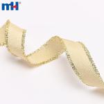 Polyester ribbon with 1 inch fringe and metal trim for hair ties