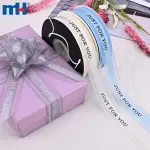 25 mm bedrucktes transparentes Satinband