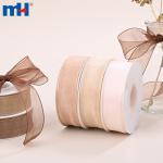 1 inch polyester solid edge sheer organza ribbon for wrapping