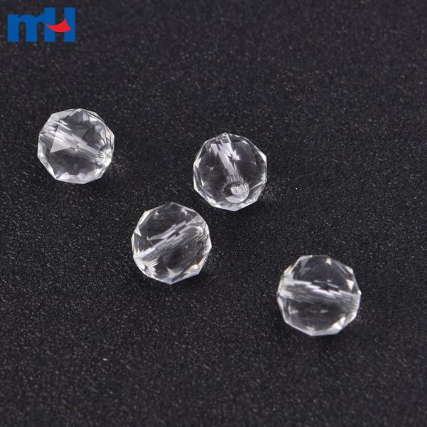 Clear round crystal Czech glass beads