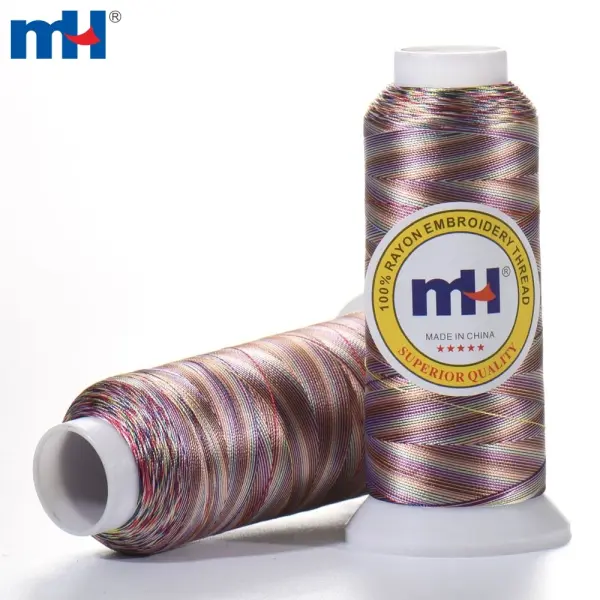Várias linhas de bordado de viscose rayon