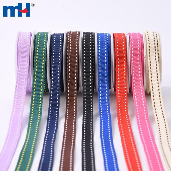 12mm Saddle Stitch Grosgrain Ribbon