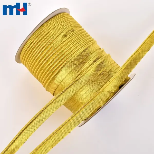 Goldenes Schrägband mit Kordel für Kleidung