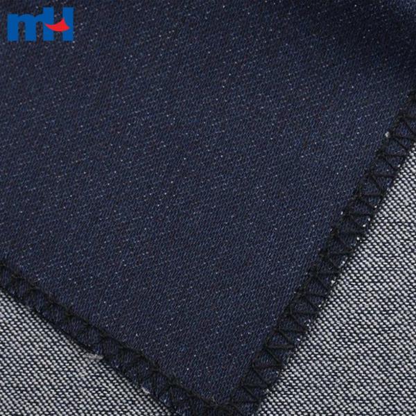 Tessuto denim blu scuro realizzato in cotone, poliestere e spandex