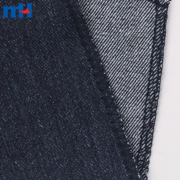 Tessuto denim di cotone e poliestere blu scuro