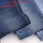 Tessuto denim di cotone e poliestere blu scuro