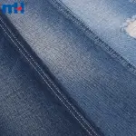Tessuto denim di cotone e poliestere blu scuro