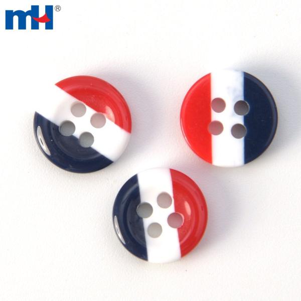 Colorful striped resin button