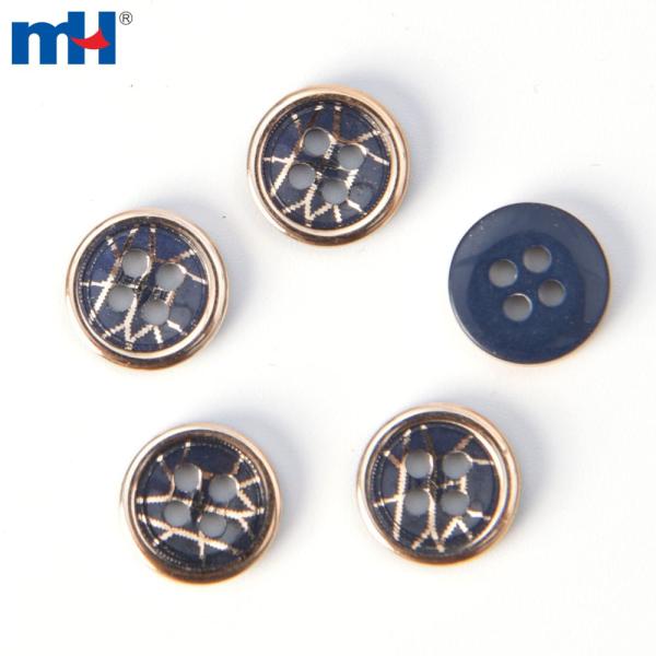 UV coated resin button