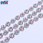 20mm plastic stone chain with glass A