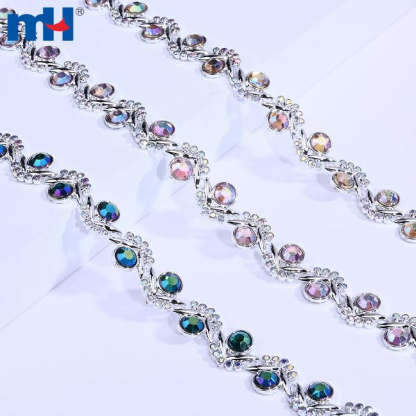 20mm plastic stone chain with glass A
