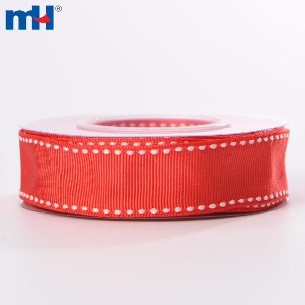 Fita de seda grossa de 20 mm com borda em ponto de sela