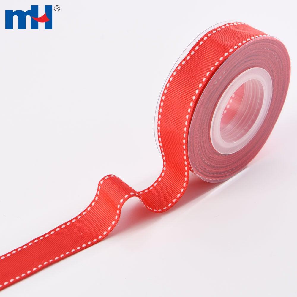 Fita de seda grossa de 20 mm com borda em ponto de sela