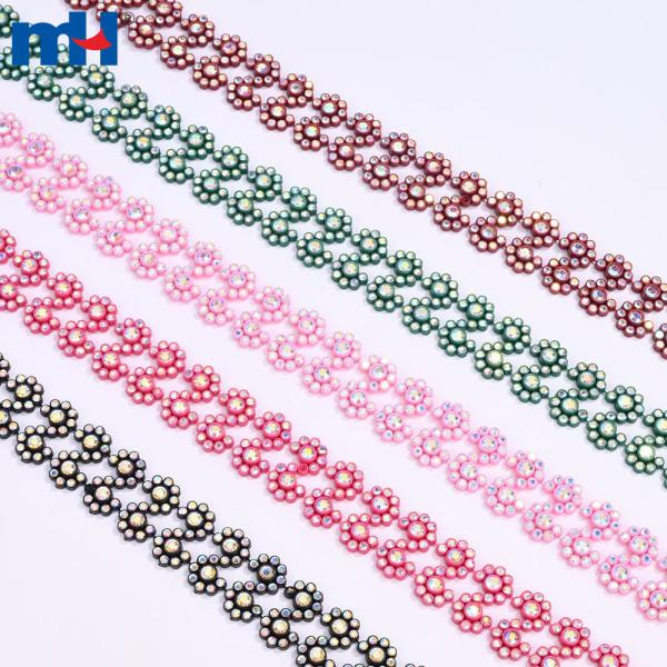 Adorno de flores de pedrería de 22 mm con cristal AB - Adorno floral brillante