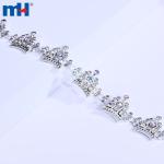 23mm plastic chain with white ceramic stones and electroplated base