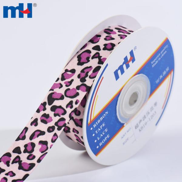 Fita de poliéster com estampa de leopardo de 25 mm