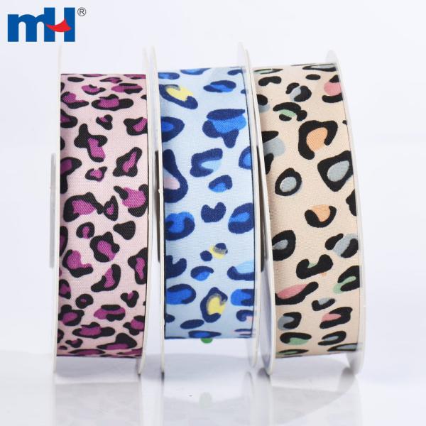 25mm leopard print polyester ribbon