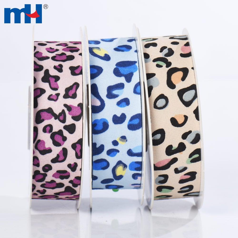Fita de poliéster com estampa de leopardo de 25 mm