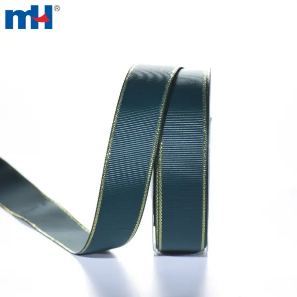 Nastro in gros-grain bordato oro da 25 mm