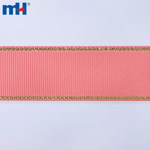 Nastro in gros-grain bordato oro da 25 mm