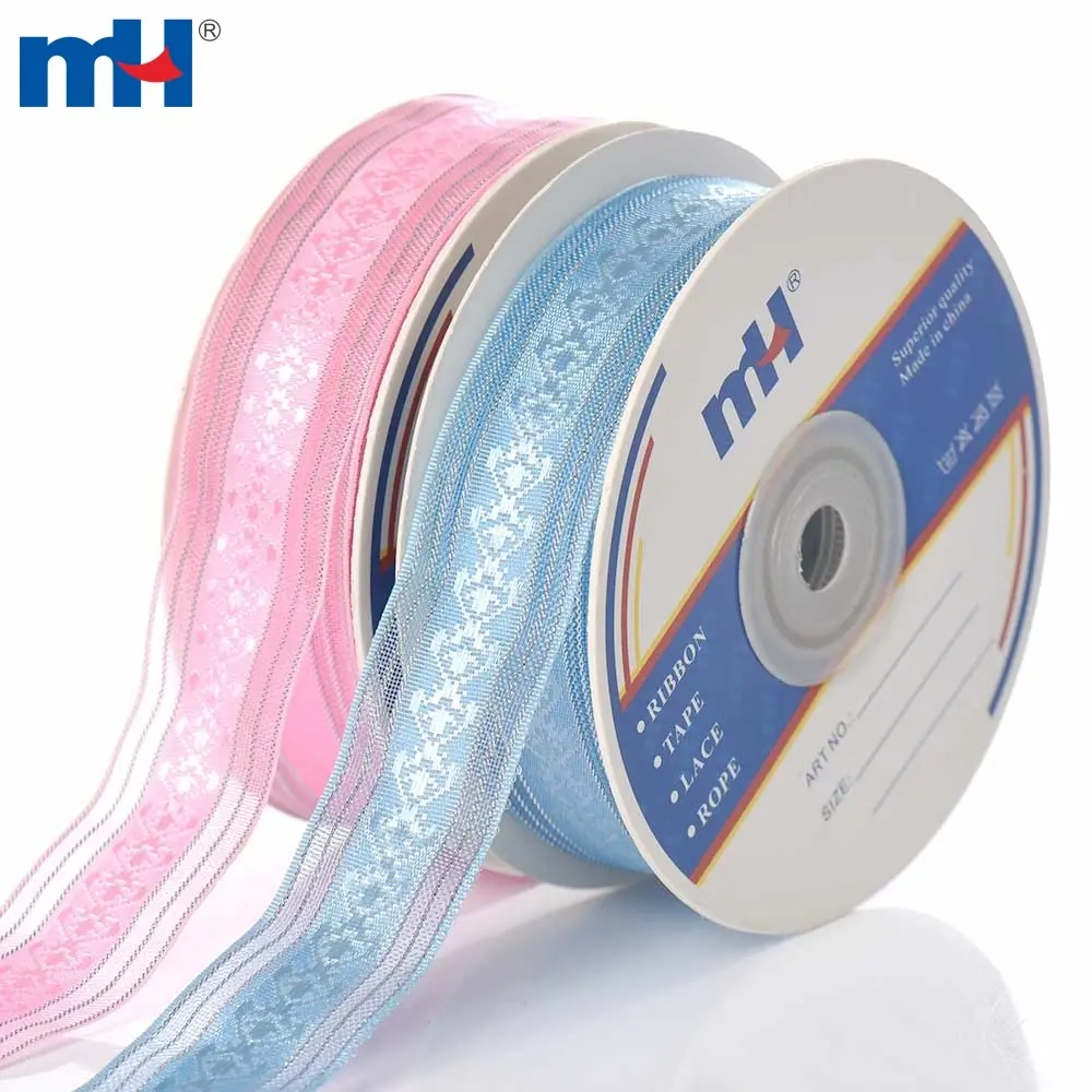 Fita transparente jacquard de 25 mm
