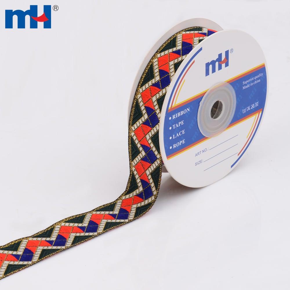 Jacquardband, metallisches Chevronband, metallisches Jacquardband