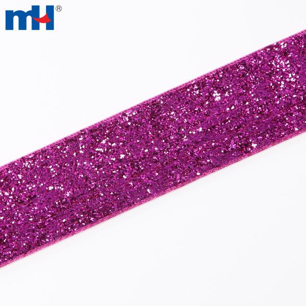 Fita glitter fúcsia de 25 mm