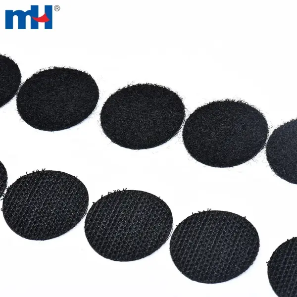 Polyester and nylon dot and loop tape