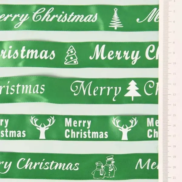Rubans imprimés 25 mm pour Noël
