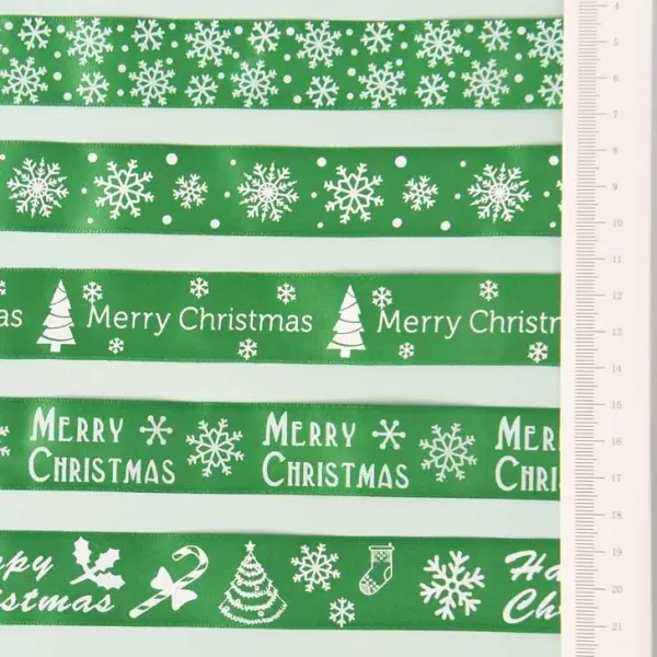 Rubans imprimés 25 mm pour Noël