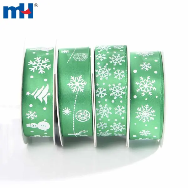 Rubans imprimés 25 mm pour Noël