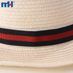 Cinta de seda gruesa a rayas de 25 mm para sombreros