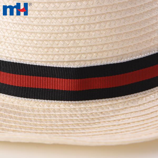 Cinta de seda gruesa a rayas de 25 mm para sombreros