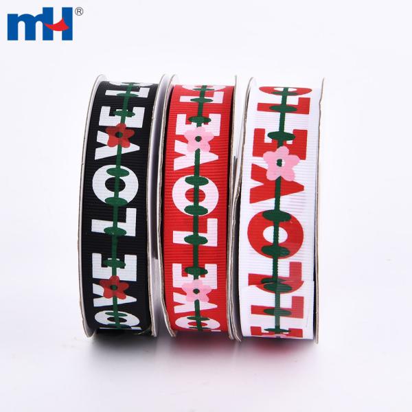 Nastro grosgrain in poliestere stampato love da 25 mm all'ingrosso