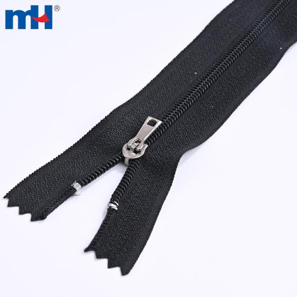 #3 Kapalı uçlu pin kilitli naylon fermuarlar