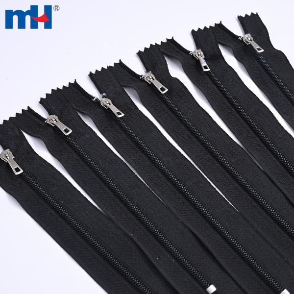 #3 Kapalı uçlu pin kilitli naylon fermuarlar