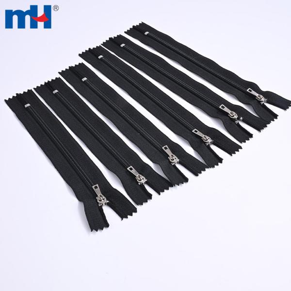 #3 Kapalı uçlu pin kilitli naylon fermuarlar