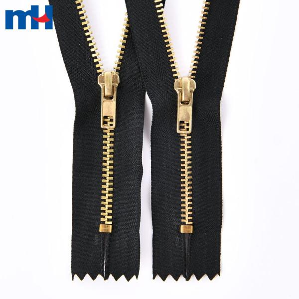 Copper jeans zipper with zipper - closed end