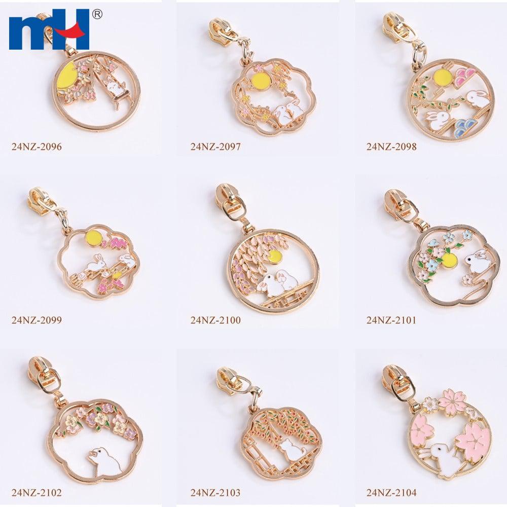 Wholesale 3# non-locking zipper slider with decorative puller