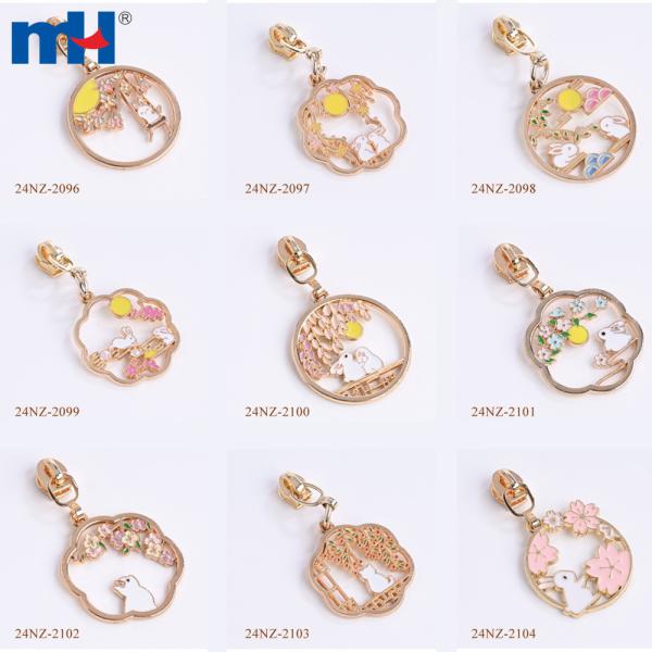 Wholesale 3# non-locking zipper slider with decorative puller