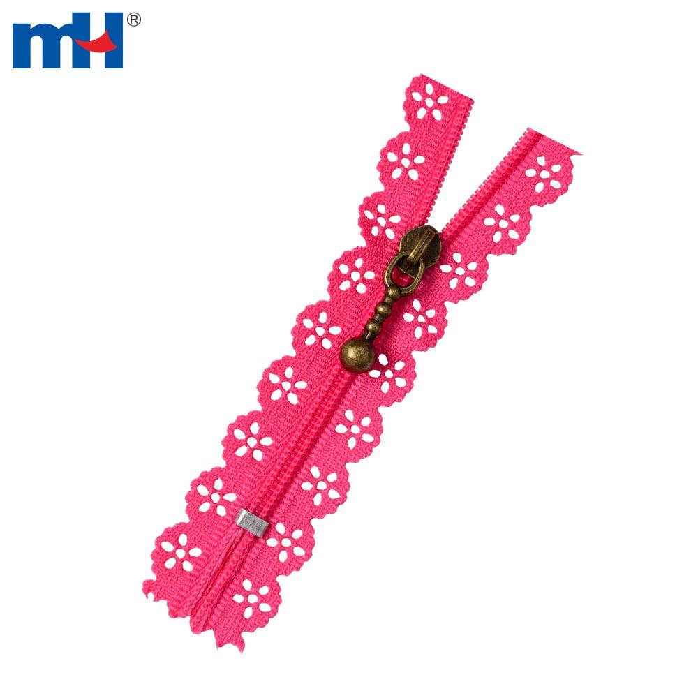 #3 Cerniere avvolte in nylon con nastro in pizzo