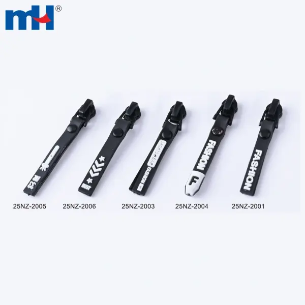 Wholesale 3# reverse self locking zipper with PVC decorative zipper puller