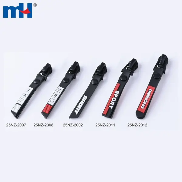 Wholesale 3# reverse self locking zipper with PVC decorative zipper puller