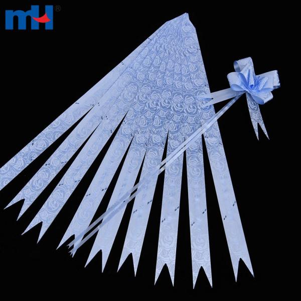Drawstring printed bow ribbon