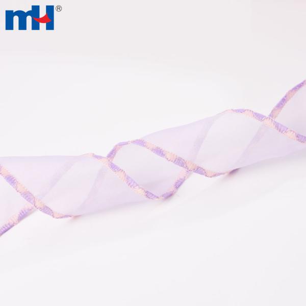 Cinta de borde tejido transparente de 38 mm para cabello