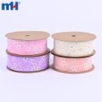 Floral printed organza ribbons