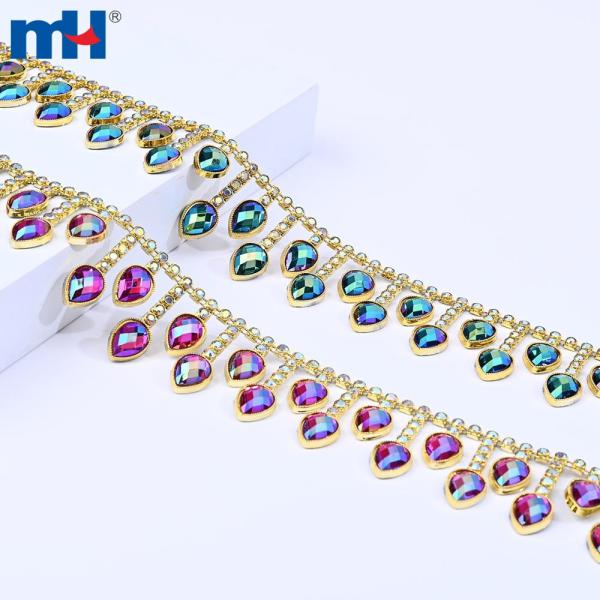Decorazione con strass a goccia multicolore da 38 mm
